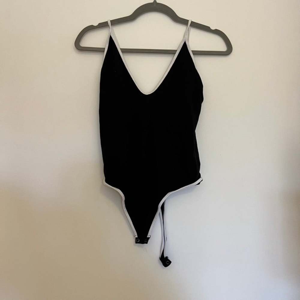 Express Black Low Back Bodysuit Small Snap Crotch